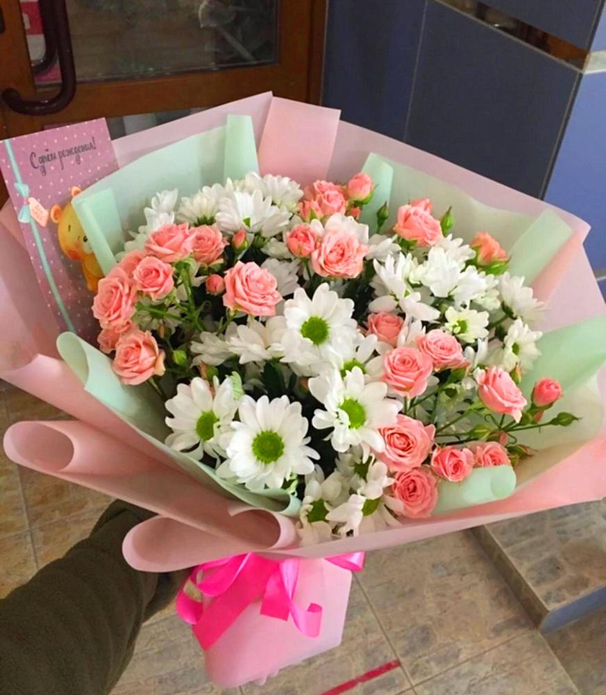 Букет цветов из: Розы и Хризантемы в Каладжинской