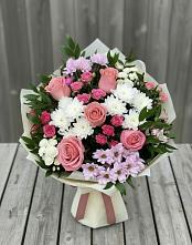 Букет цветов из:  Альстромерии, Гвоздики, Розы и Хризантемы #REPLACE_PRED# Каладжинской