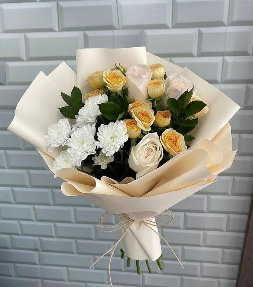 Букет цветов из: Розы и Хризантемы в Каладжинской