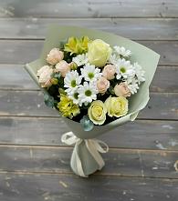 Букет цветов из:  Альстромерии, Розы и Хризантемы в Каладжинской