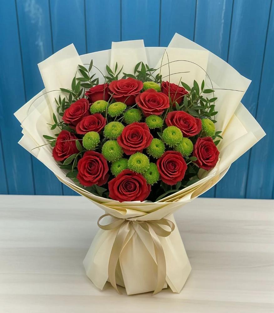 Букет цветов из: Розы и Хризантемы в Каладжинской